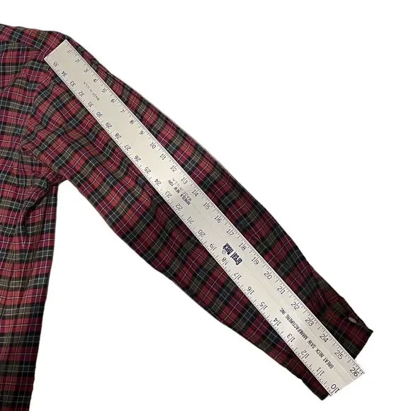 Ralph Lauren Shirt Mens L Red Plaid Button Down Green Holiday Cotton Festive - Picture 7 of 10